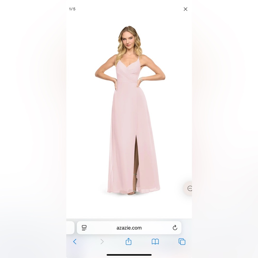 Azazie Davis- Elegant Blushing Pink Evening Gown